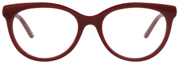 Balenciaga Round Frame Acetate Optical Frames Burgundy Transparent