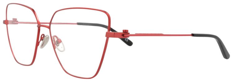 Balenciaga Cat Eye Frame Metal Optical Frames Red Transparent