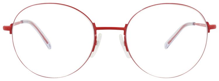 Balenciaga Round Frame Metal Optical Frames Red Transparent