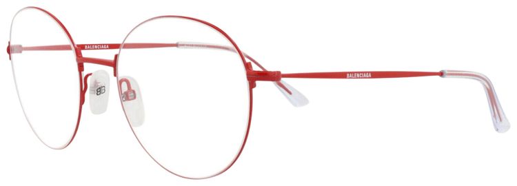 Balenciaga Round Frame Metal Optical Frames Red Transparent