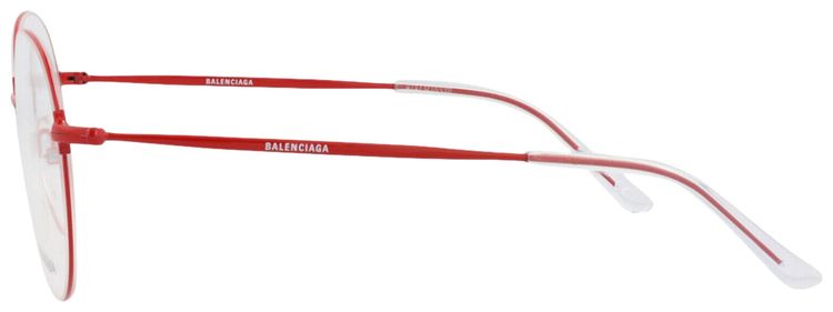 Balenciaga Round Frame Metal Optical Frames Red Transparent