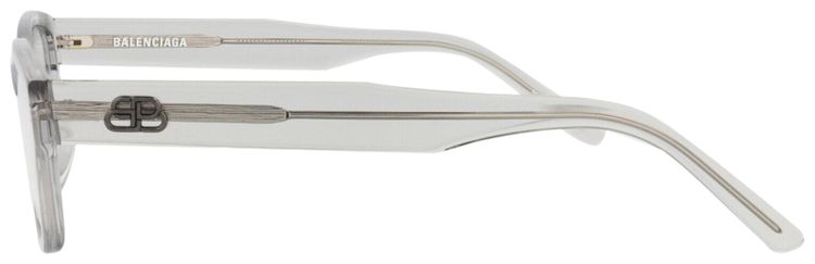 Balenciaga Square Frame Acetate Optical Frames Grey Transparent