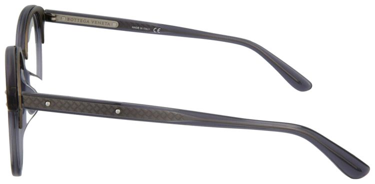 Bottega Veneta Round Frame Acetate Optical Glasses Grey Transparent