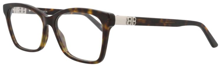 Balenciaga Square Frame Acetate Optical Frames Havana Transparent