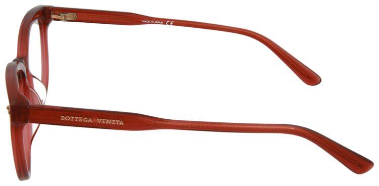 Bottega Veneta Round Frame Acetate Optical Frames Red Transparent