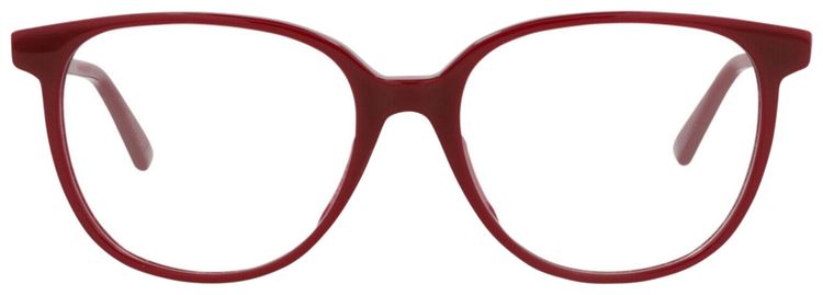 Bottega Veneta Round Frame Acetate Optical Frames Burgundy Transparent
