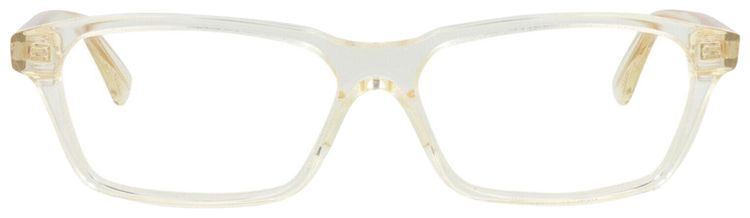 Bottega Veneta Square Frame Acetate Optical Frames Beige Transparent