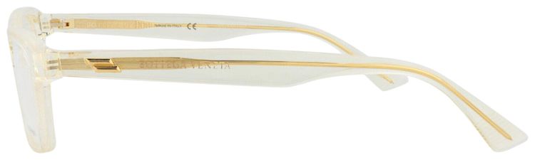 Bottega Veneta Square Frame Acetate Optical Frames Beige Transparent