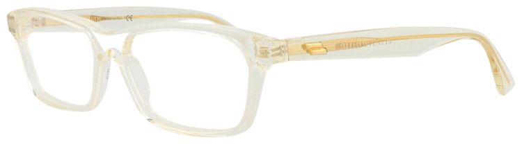 Bottega Veneta Square Frame Acetate Optical Frames Beige Transparent