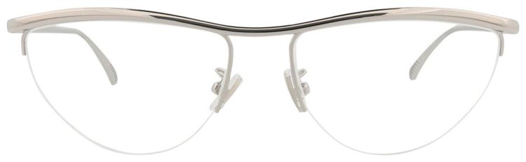 Bottega Veneta Cat Eye Frame Metal Optical Frames Silver Transparent