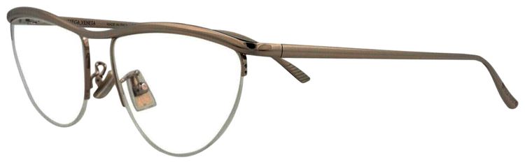 Bottega Veneta Cat Eye Frame Metal Optical Frames Silver Transparent