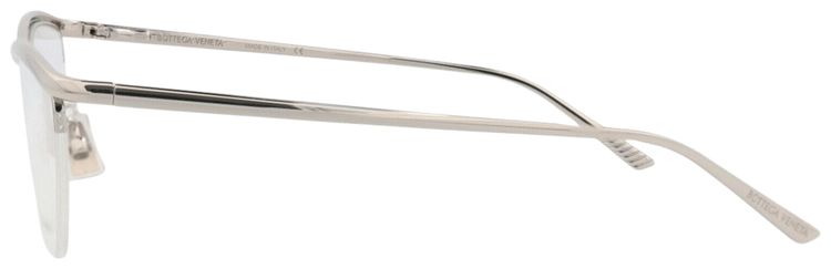 Bottega Veneta Cat Eye Frame Metal Optical Frames Silver Transparent