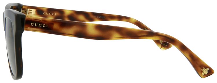 Gucci Square Frame Acetate Sunglasses Havana Green