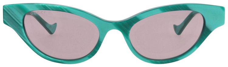 Gucci Cat Eye Frame Recycled Acetate Sunglasses Green Violet
