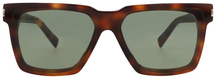 Saint Laurent Square Frame Recycled Acetate Sunglasses Havana Green