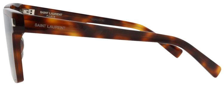 Saint Laurent Square Frame Recycled Acetate Sunglasses Havana Green