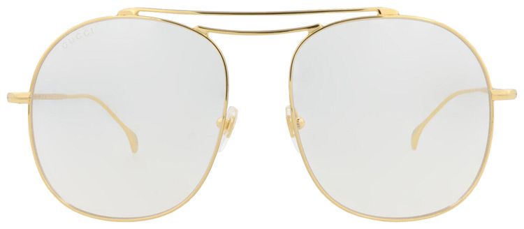 Gucci GG1479S 001 Sunglasses Yellow Gold Aviator Frame, Transparent Lenses s-l400.jpg main image 4