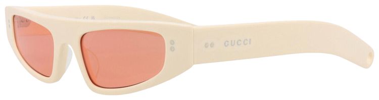 Gucci Cat Eye Frame Recycled Acetate Sunglasses Ivory Red