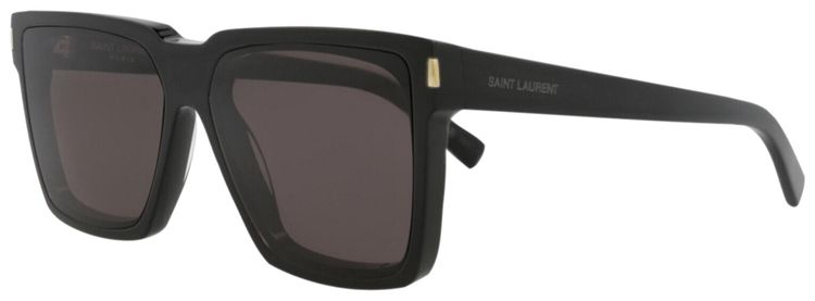 Saint Laurent Square Frame Recycled Acetate Sunglasses Black Grey