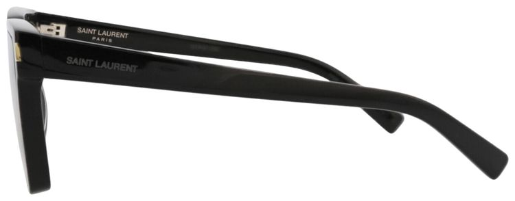 Saint Laurent Square Frame Recycled Acetate Sunglasses Black Grey