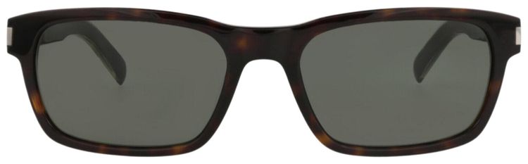 Saint Laurent Square Frame Recycled Acetate Sunglasses Havana Crystal Grey