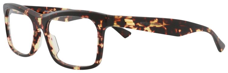 Bottega Veneta Square Frame Acetate Optical Frames Havana Transparent