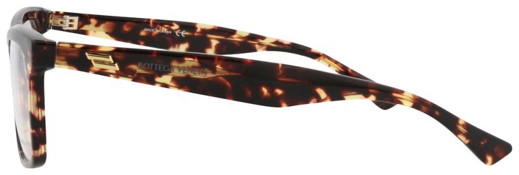 Bottega Veneta Square Frame Acetate Optical Frames Havana Transparent