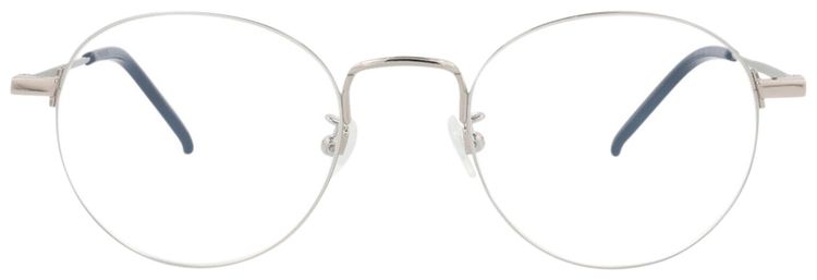 Saint Laurent Round Frame Metal Optical Frames Silver Transparent