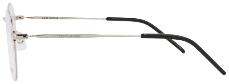Saint Laurent Round Frame Metal Optical Frames Silver Transparent