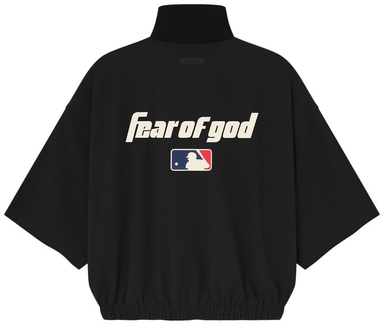 Fear of God Essentials MLB 34 Sleeve Half Zip Jacket Black