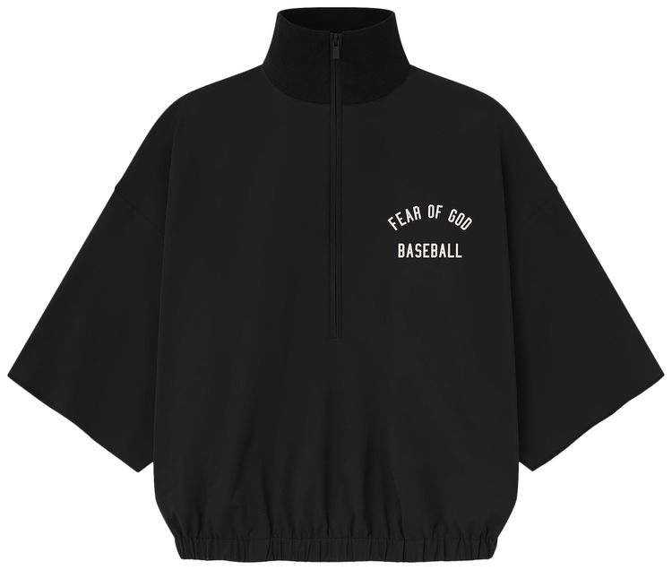 Fear of God Essentials MLB 34 Sleeve Half Zip Jacket Black