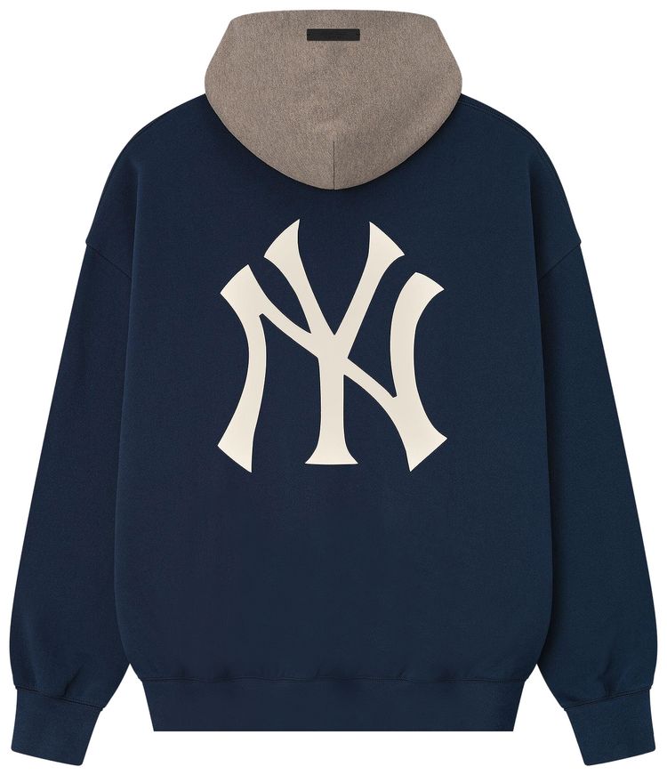Fear of God Essentials Yankees Sport Hoodie Midnight NavyHomstead Heather