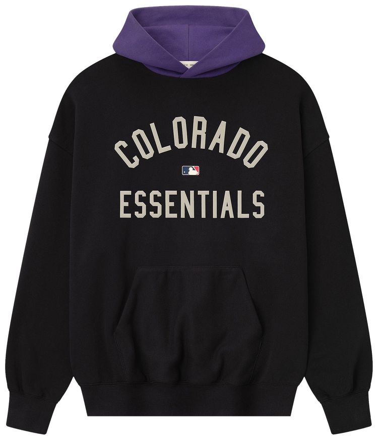 Fear of God Essentials Rockies Sport Hoodie Vintage BlackPurple Reign
