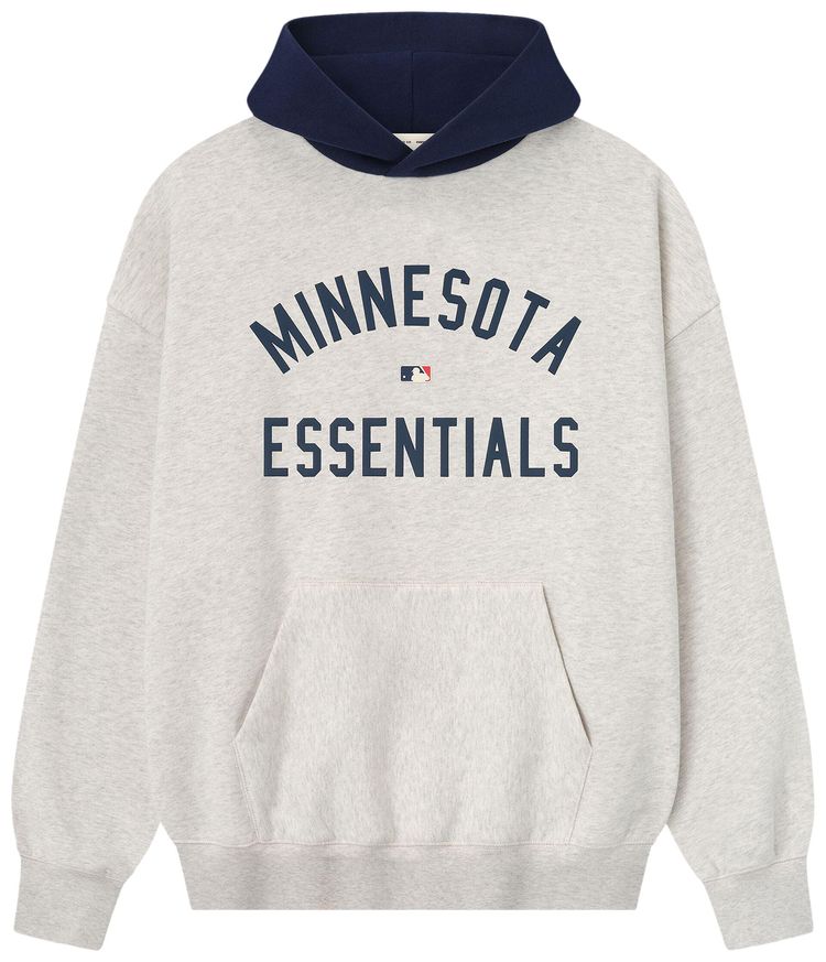 Fear of God Essentials Twins Sport Hoodie Oatmeal HeatherMidnight Navy