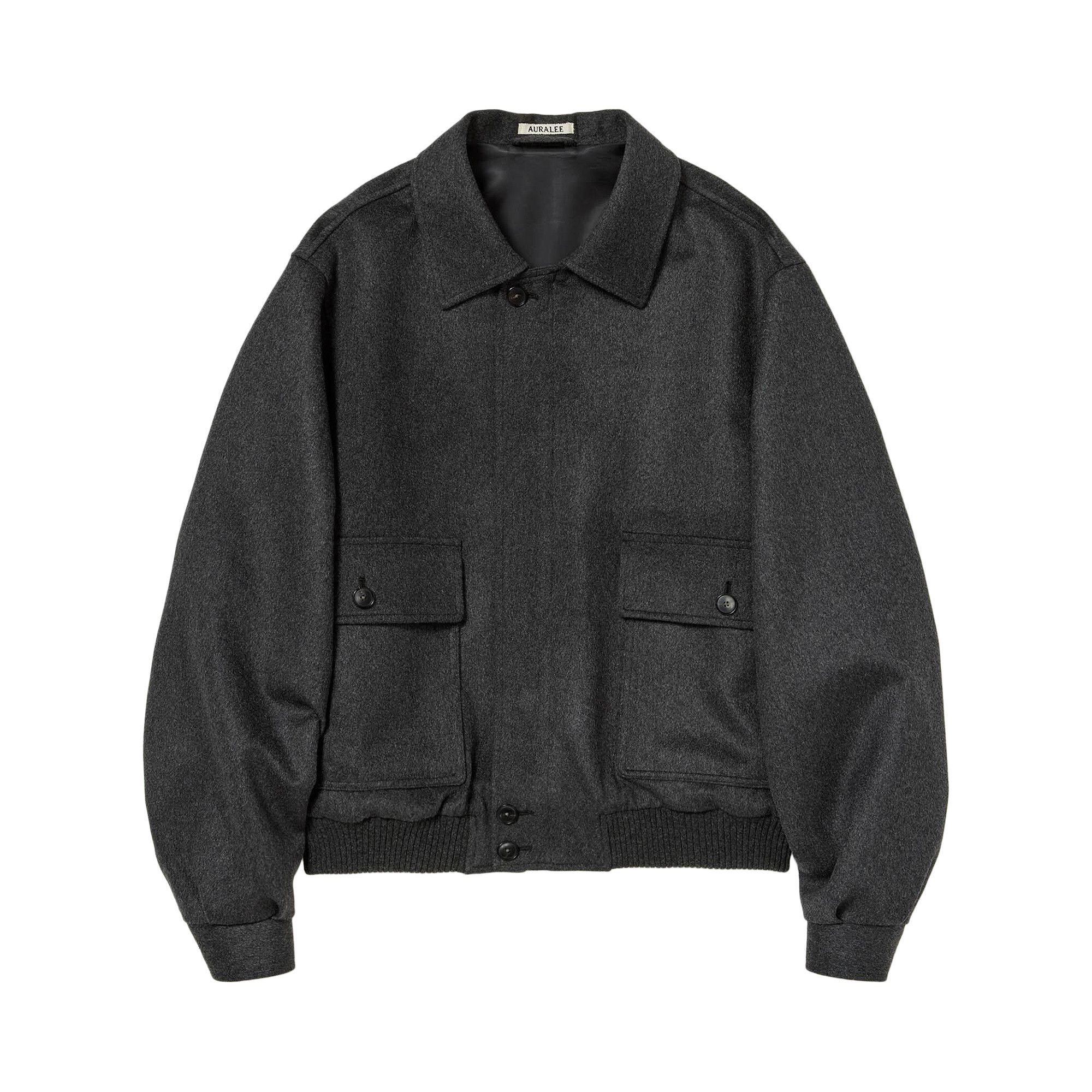 Buy Auralee Cashmere Moleskin Zip Blouson 'Top Charcoal