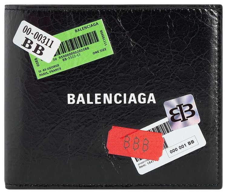 Balenciaga Cash Square Folded Wallet BlackMulticolor