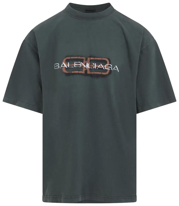 Balenciaga Medium Fit T Shirt Dark Green