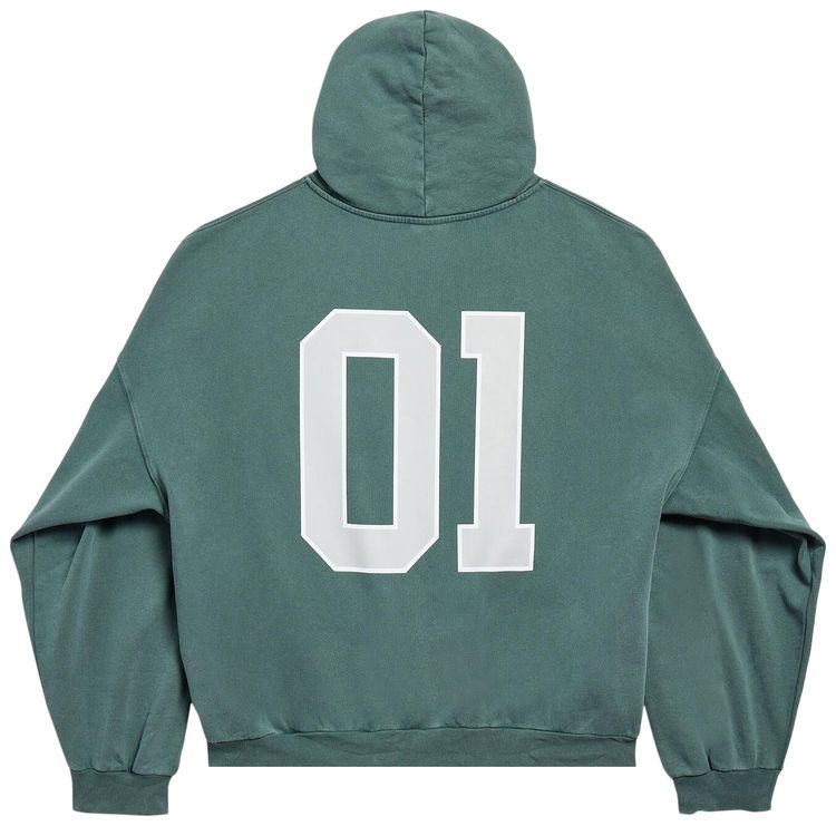 Balenciaga Basketball Hoodie Large Fit Dark GreenLight Gry