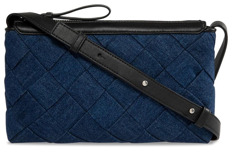 Bottega Veneta Zipped Messenger Bag IndigoBlackSilver