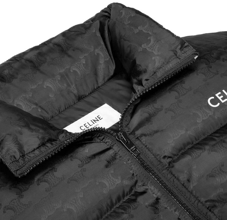 CELINE Puffer Jacket In Monogram Jacquard Nylon Black