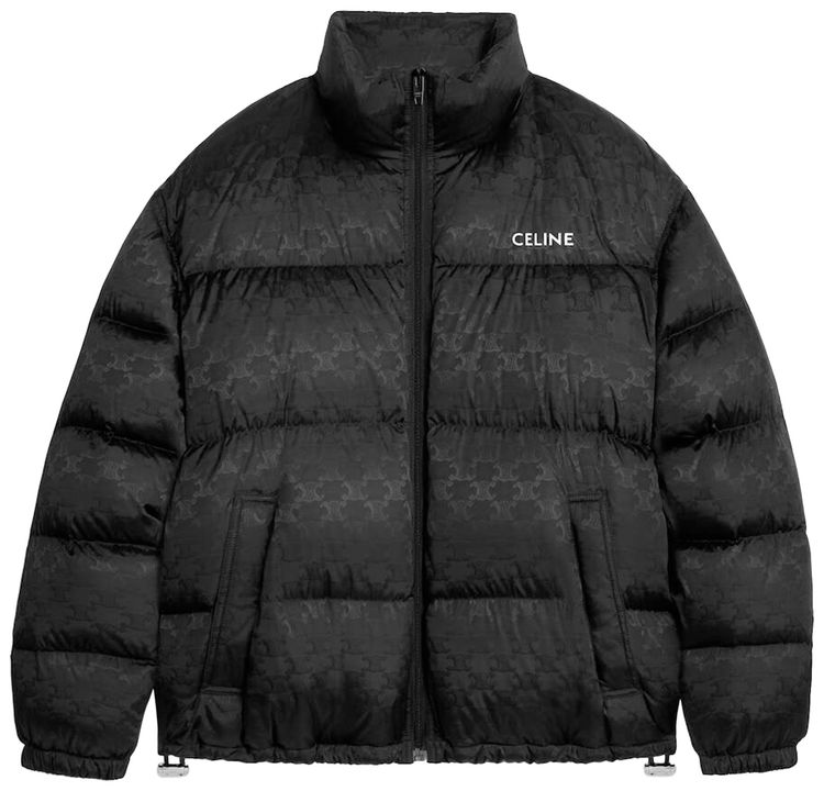 CELINE Puffer Jacket In Monogram Jacquard Nylon Black