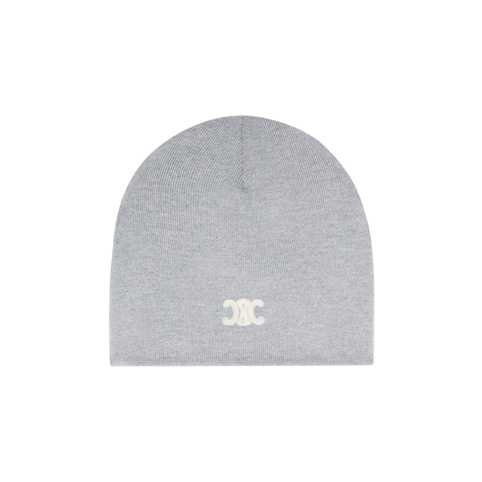 Buy CELINE Triomphe Beanie in Wool 'Light Grey' - AA0B60J71 08GC