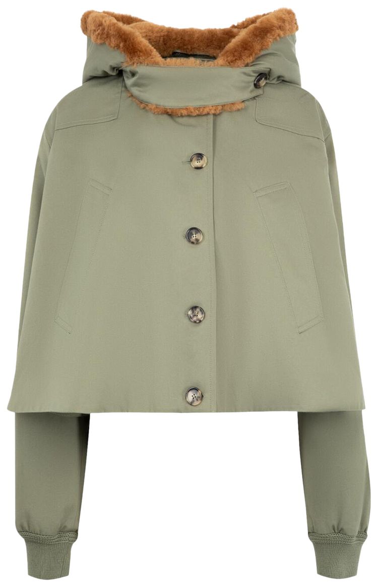 Loewe Short Parka Khaki Green