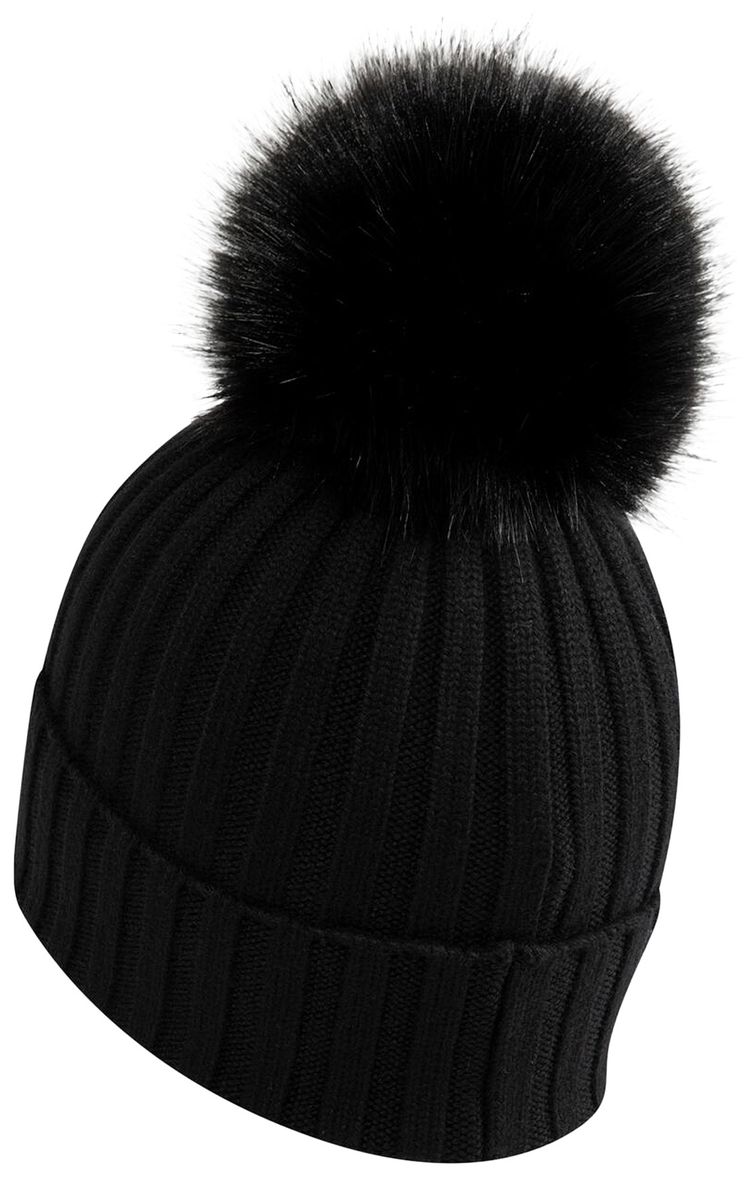 Moncler Pom Pom Wool Beanie Black