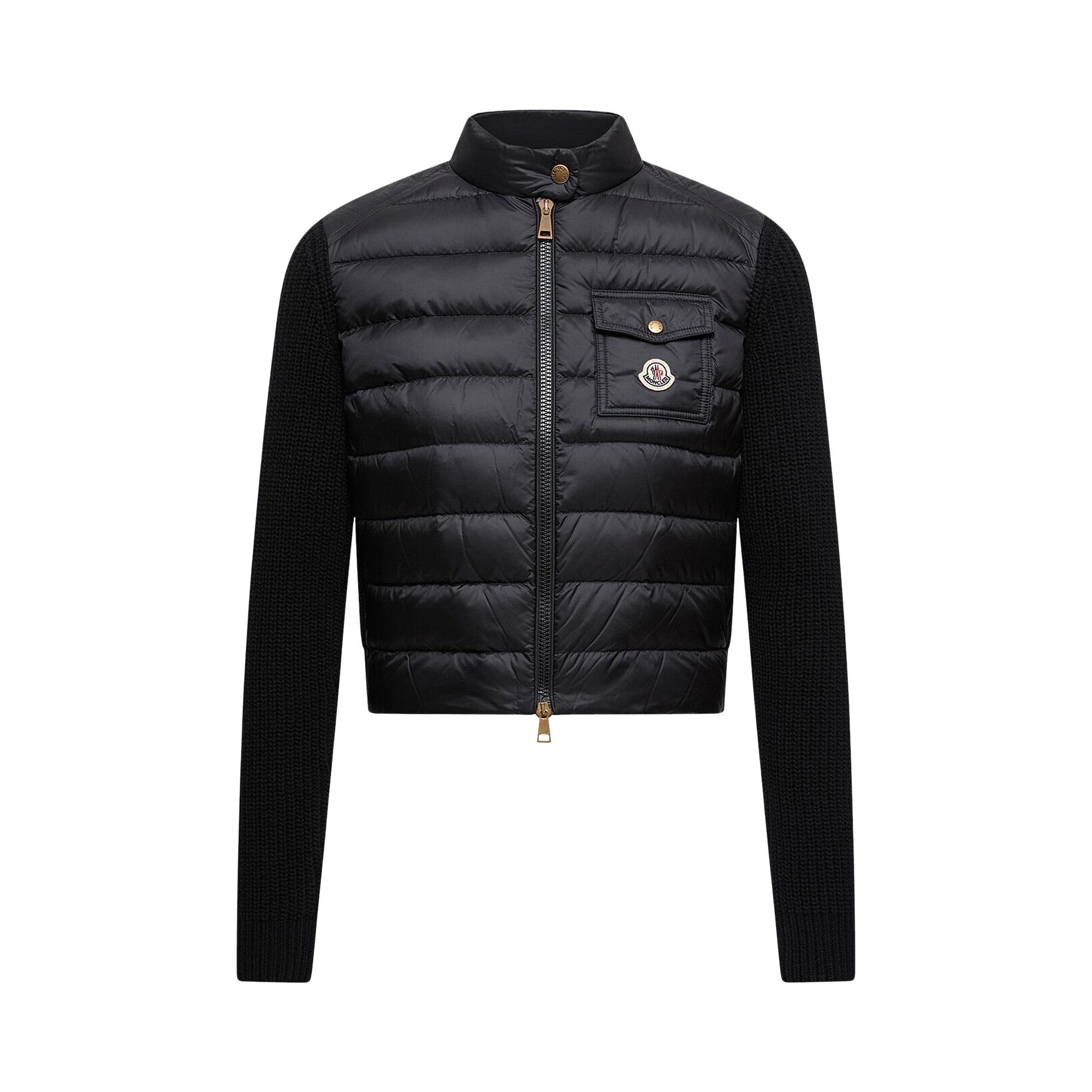 Buy Moncler Padded Wool Zip-Up Cardigan 'Black' - 9B000 28 M4281