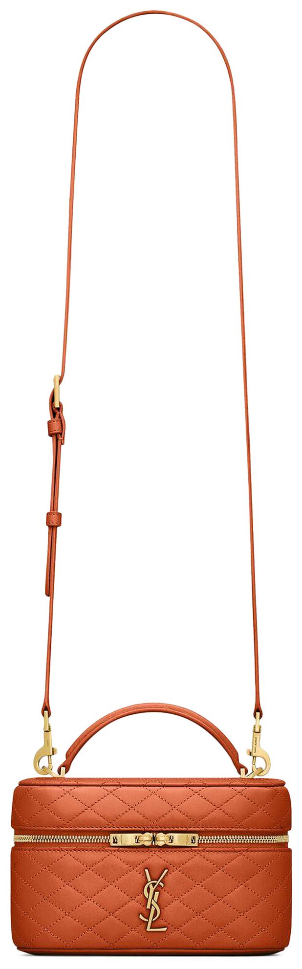 Saint Laurent Gaby Vanity Bag In Lambskin Dark Mandarin