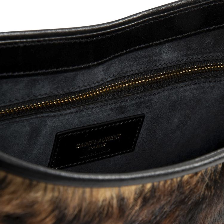 Saint Laurent Le 5 A 7 Pony Hair Bag Manto NaturaleNero