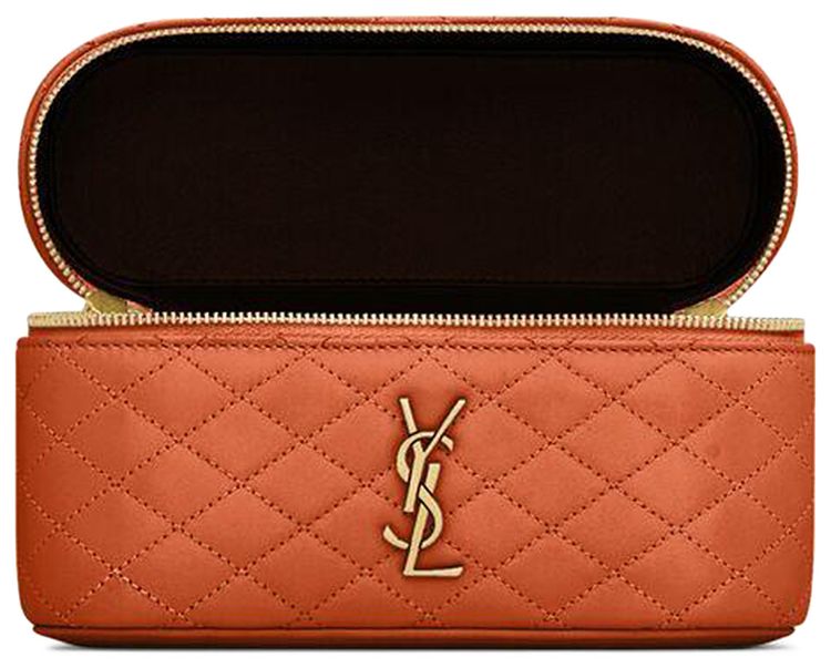 Saint Laurent Gaby Vanity Bag In Lambskin Dark Mandarin
