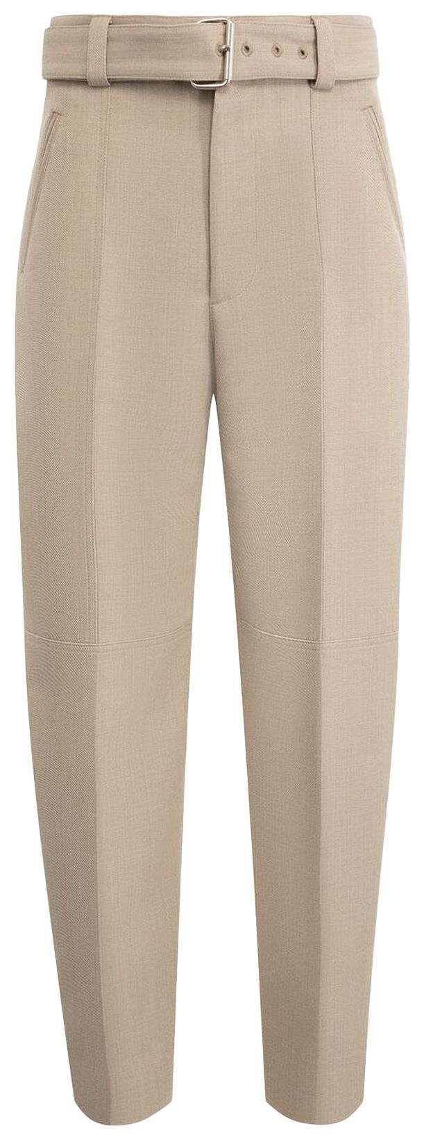 Bottega Veneta Belted Trousers Beige Melange