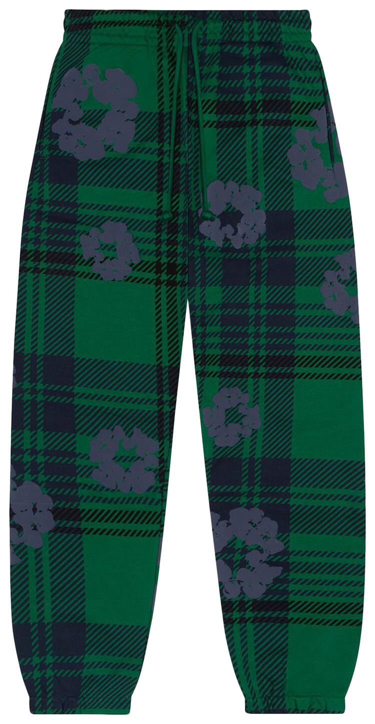 Denim Tears Plaid Cotton Wreath Sweatpants Green